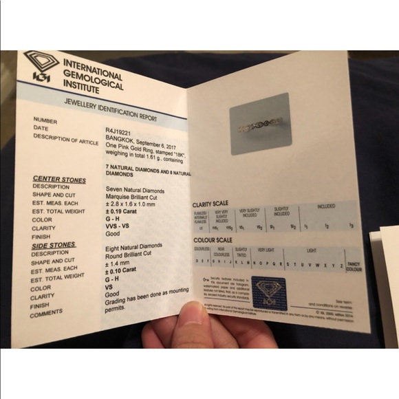 18k rose gold ring with diamonds size 4.5 - Picture 3 of 3